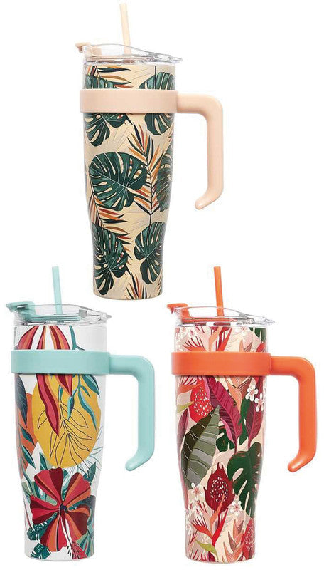 Thermobecher 1,2 l – doppelwandig, Edelstahl, Schraubdeckel, Tropical