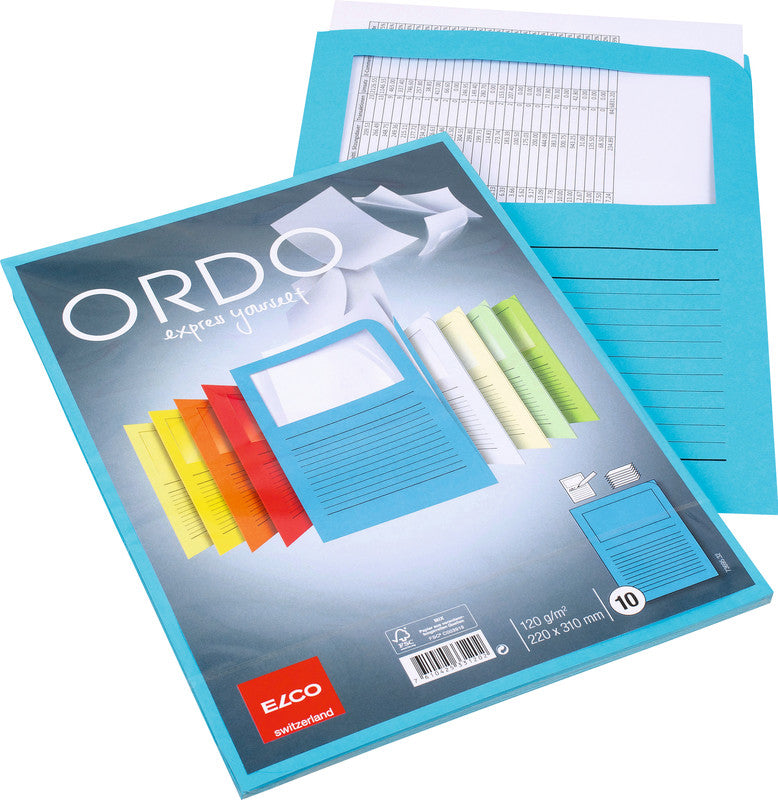 Elco Ordo Classico Sichtmappe A4 – Intensivblau, Papier, 10er-Pack