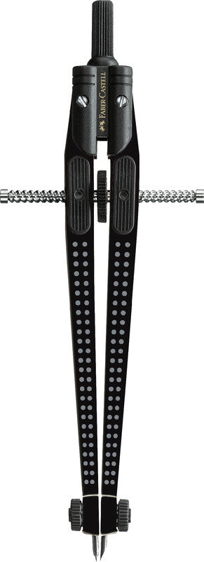 Faber-Castell GRIP Schnellverstellzirkel – Länge 170 mm, max. Kreis-Ø 39 cm, inkl. Ersatzminendose, schwarz