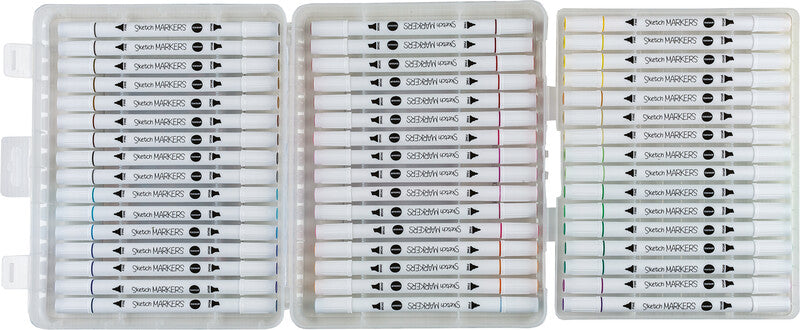 Centrum Filzstifte, Doppelspitze – Keil-/Rundspitze, 1 mm, 1–5 mm, alkoholbasiert, 48 Farben