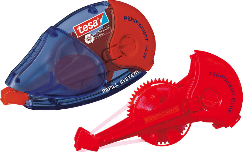 TESA ecoLogo Kleberoller – Roller, extra stark, transparent, lösemittelfrei, nachfüllbar, für Basteln