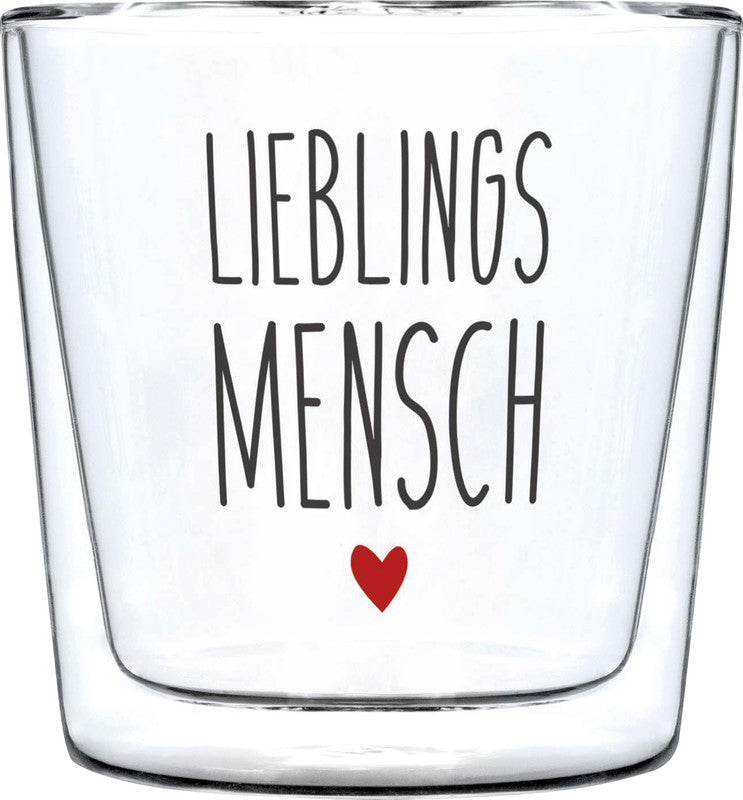 Ppd Family & Friends Trinkglas – 0,30 l, Glas, Mehrfarbig, Doppelwandig, Spülmaschinenfest