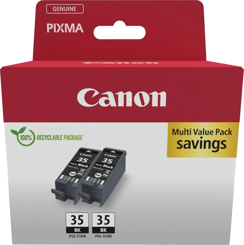 Canon Tintenpatronen-Multipack PGI-520BK, Schwarz, 2er-Pack – für Inkjetdrucker und Multifunktionsgeräte