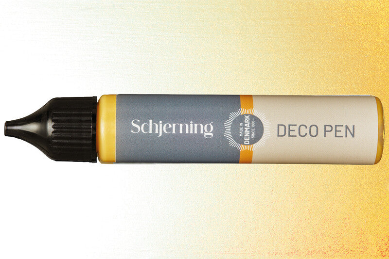 Schjerning Perlenstift – gelb perleffekt, 28 ml, für Papier, Textilien & Holz