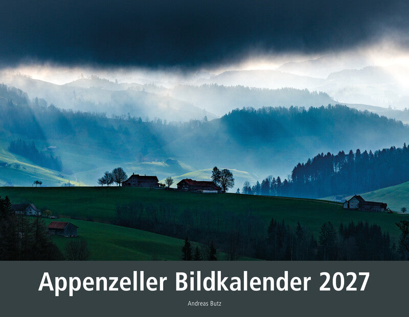 Appenzeller verlag Bildkalender Andreas Butz Appenzell 2026 – 40 × 31 cm – mit Spiralbindung, mit Aufhänger