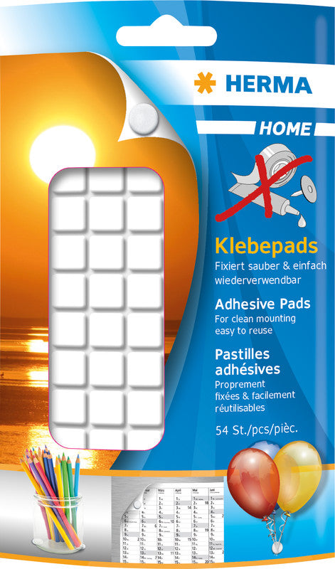 HERMA Klebepads – wiederablösbar, weiss, wiederverwendbar, für Dekorationen