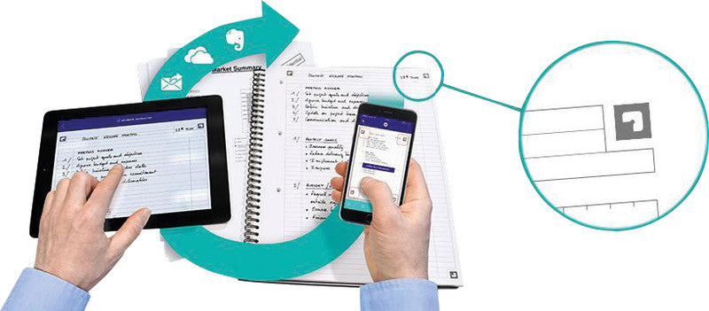 Elba Collegeblock, 80 Blatt, 4-fach gelocht, mikroperforiert, 90 g/m² – sortiert, für SCRIBZEE App