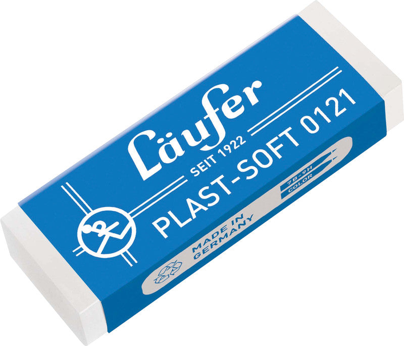Laufer Radierer – für Bleistift und Farbstifte – 65 × 12 × 21 mm – Kunststoff – weiss