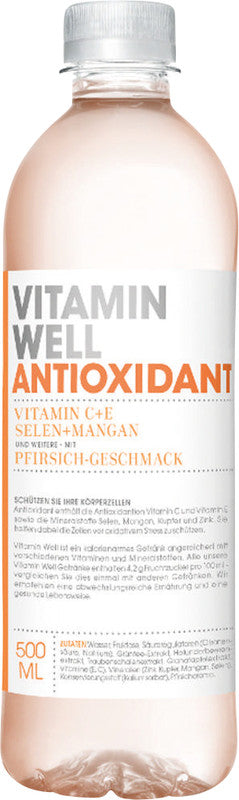 Vitamin Well Vitaminwasser Antioxidant, Pfirsich – 5 dl
