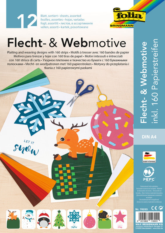 Folia Bastelset Flecht- und Webmotive XMAS – 172-teilig – A4