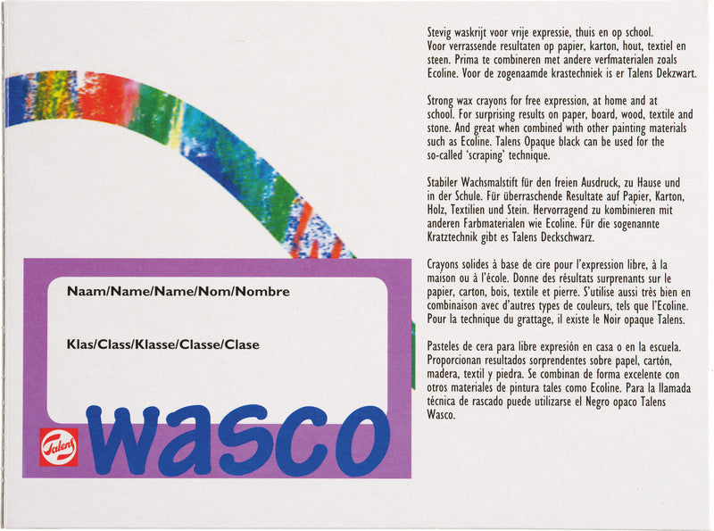 Wasco Wachsmalkreiden – Set – 12 Farben, für Papier, Karton & Stoff