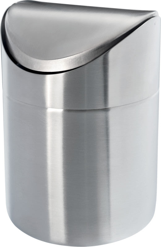 Zwingo Tisch-Abfallbehälter – 1,5 l – mit Deckel – Edelstahl – Ø 130 × H 175 mm – feuerfest
