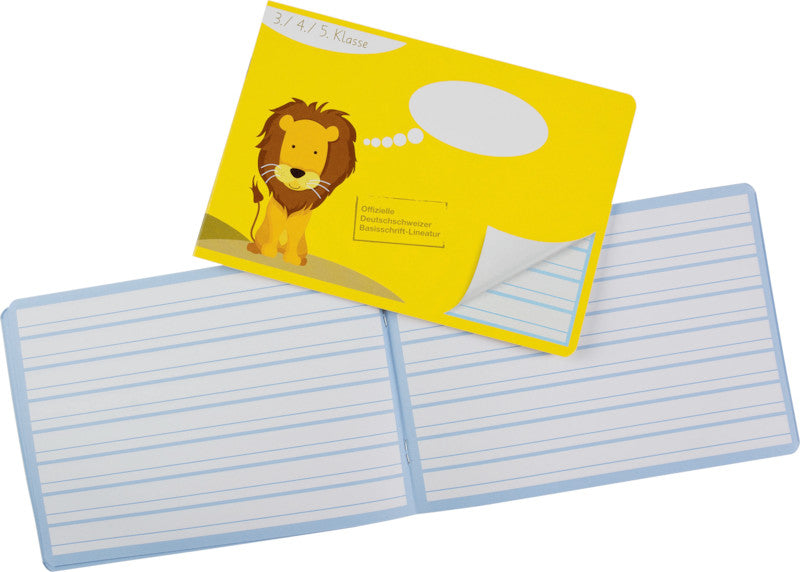 Elco Basisschrift Schulheft – A5 quer – liniert – 24 Blatt – 90 g/m² – abgerundete Kanten, Gelb, FSC