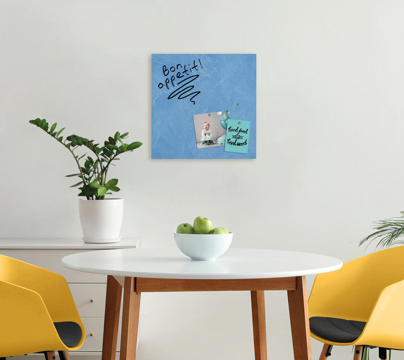 Sigel Whiteboard – 48 × 48 cm, Glas, magnetisch, Wandmontage, inkl. SuperDym Magnetwürfel, Montagesatz