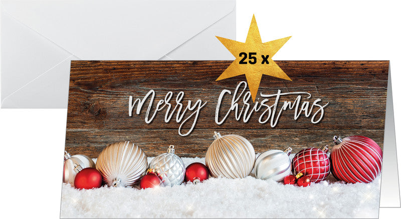 Sigel Weihnachtsgrusskarte – 220 × 110 mm – mit Umschlägen, 25er Pack