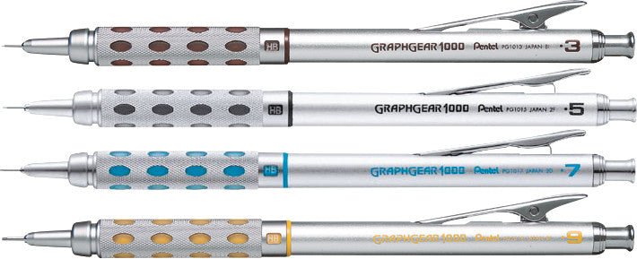 Pentel Graphgear 1000 Druckbleistift – 0,7 mm, Metall, Silber
