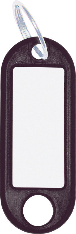 Wedo Schlüsselschild – Schwarz, Beschriftungsfeld 32 × 14 mm, 10 Stk., Kunststoff, B 21 × H 52 mm