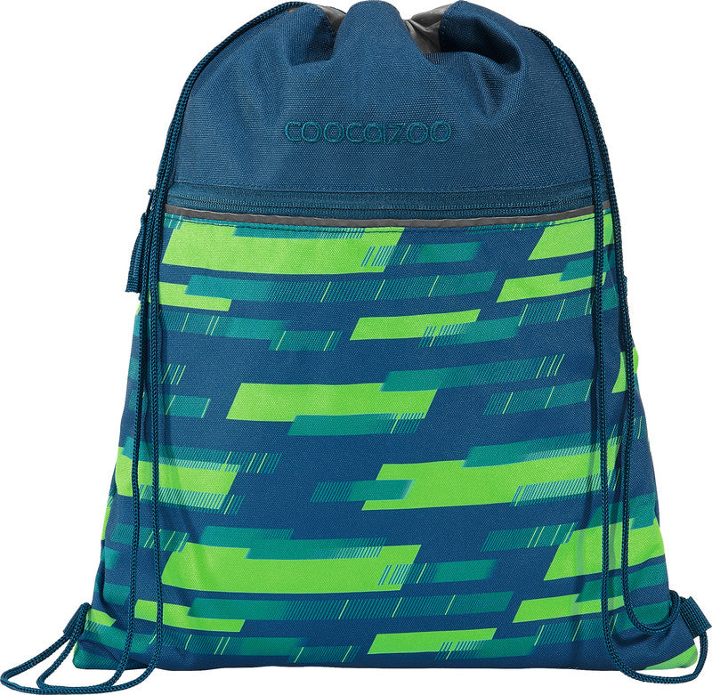 Coocazoo Sportbeutel – 10 l, Motiv Lime Stripe, wasserabweisend, 34 × 43 cm