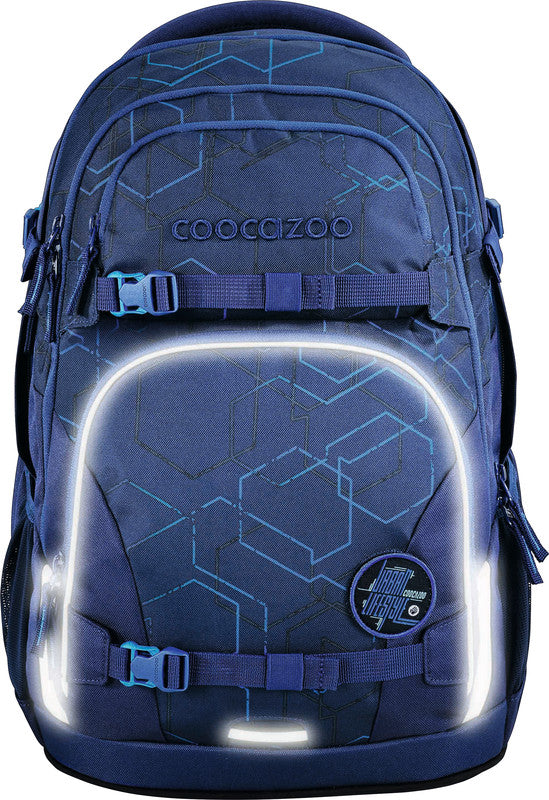 Coocazoo Rucksack Porter – Blue Motion – blau – 30/35 l – B 30 × H 44 × T 23 cm – recycelter Bestandteil