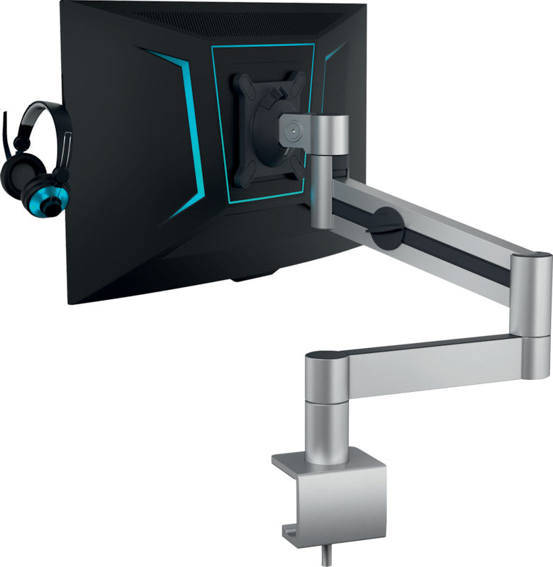 Durable Monitorarm, Tischklemme, bis 27", VESA 75 × 75/100 × 100 mm, 8 kg, silber