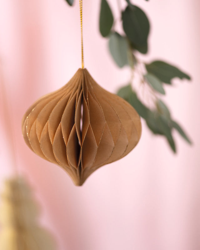 Folia Wabendekor Bälle, Papier, sortiert, Ø 7–8,5 cm, 3er-Set – Weihnachten – FSC, eco:plus
