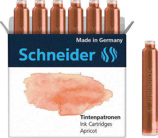 Schneider Schreibgeräte Schneider Tintenpatronen Pastell – Aprikose, geruchsarm, 6 Stk.