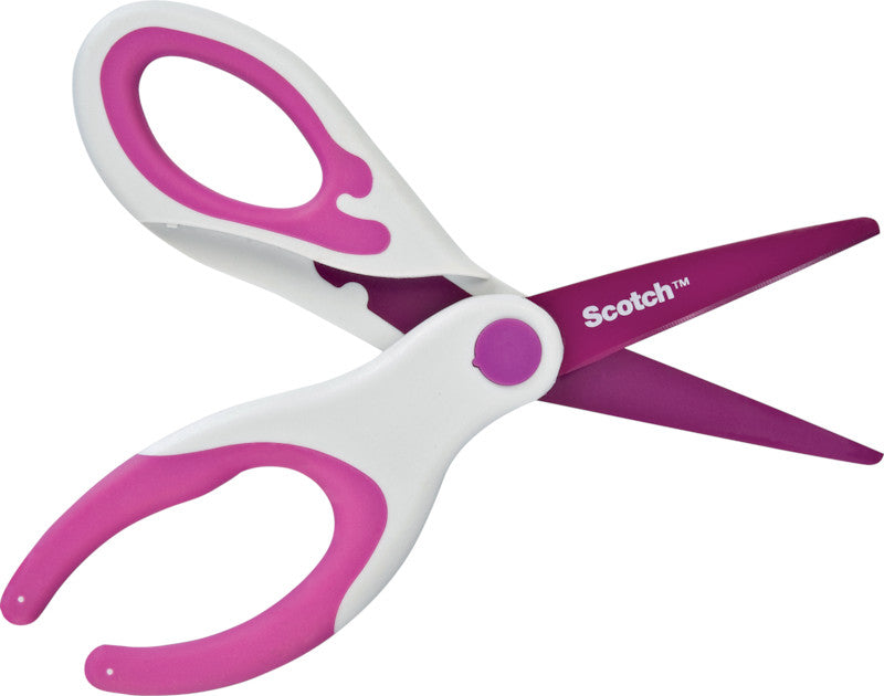 Scotch Universalschere – 20,0 cm, Edelstahl, für Rechts- und Linkshänder, abgerundet, Kunststoff, Pink