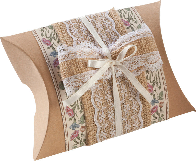 Folia Juteband mit Spitze – sortiert – 2 × 1 m