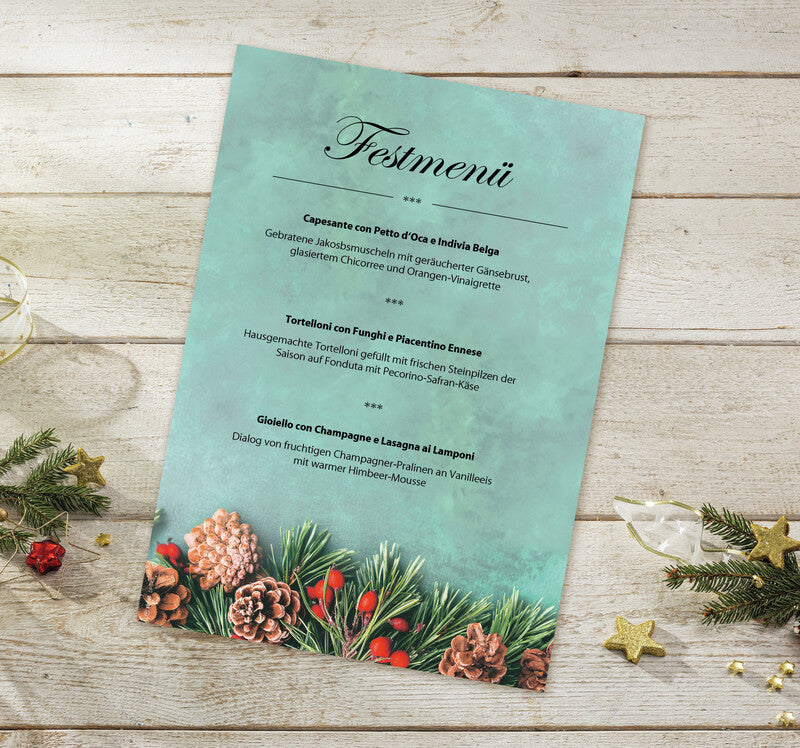 Sigel Motivpapier – A4, 90 g/m², Motiv: Green Christmas – für Inkjet/Laser/Kopierer – FSC – 100 Blatt