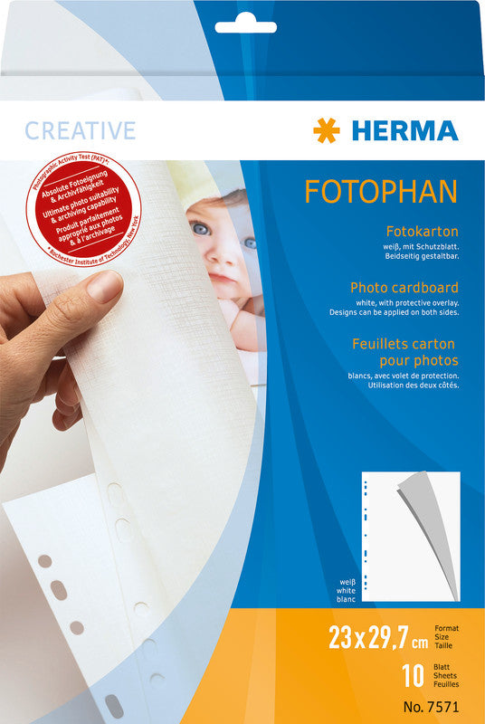 Herma Fotokarton Weiss – 230 × 297 mm, 300 g/m², 10 Blatt