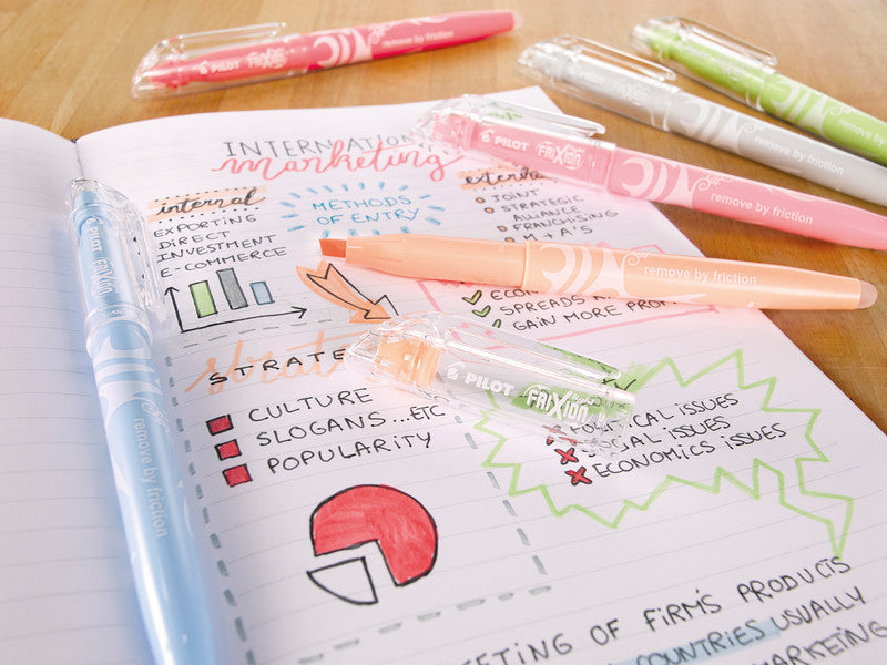 Pilot FriXion Light Textmarker Pastellpink – Keilspitze, 3,3 mm, radierbar