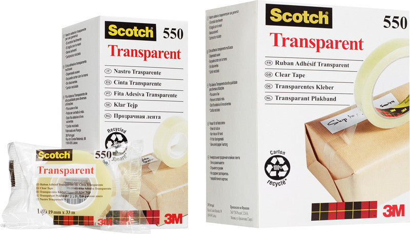 Scotch Klebeband – permanent, klar, Kunststoff, 15 mm × 66 m, transparent, Kern Ø 76 mm