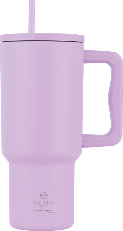 Estia Thermobecher – 9 dl – Edelstahl, isoliert, Schraubverschluss, auslaufsicher, BPA-frei – Lavendelviolett