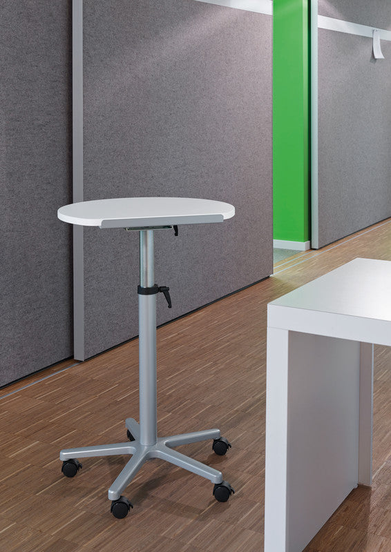 MAUL Stehtisch – 60 × 52 × 75–120 cm – weiss – höhenverstellbar