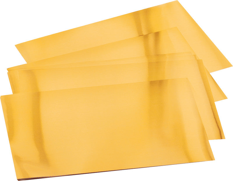 Folia Prägefolien glatt – sortiert – 185 × 290 mm, 70 µm, 5 Bogen, Aluminium