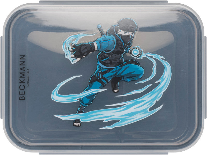 Beckmann Lunchbox – 1,7 l – mit herausnehmbarem Innenteiler – PP – mehrfarbig, Ninja Master – 18,7 × 14 × 7 cm