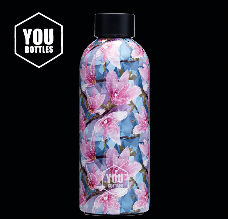 Youbottles Trinkflasche Dual – 5 dl – Edelstahl, isoliert, Schraubverschluss – Floral Flowered Garden