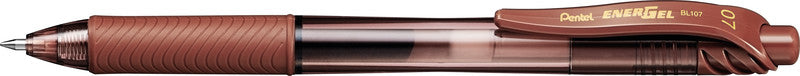 Pentel EnerGel X Gelschreiber, Druckmechanik – Braun, Spitze 0,7 mm, schnelltrocknend, nachfüllbar