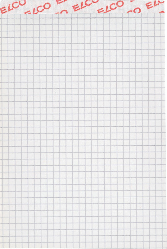 Elco Notizblock A6, kariert, geheftet, 100 Blatt, perforiert, 70 g/m² – weiss
