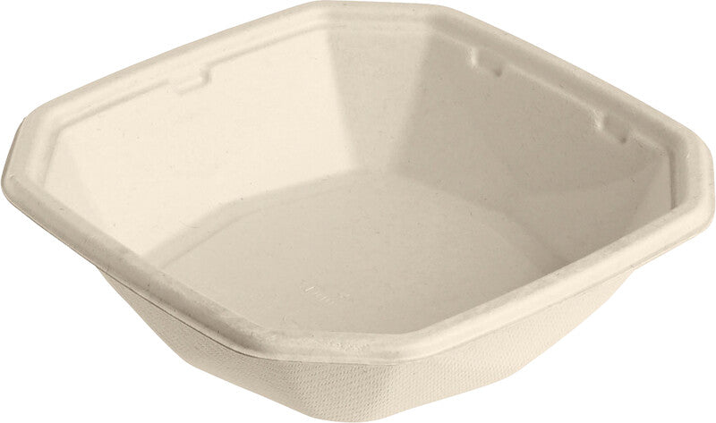 Duni Take-away-Box Octabagasse, Bagasse (Zuckerrohr) – 400 ml 183 × 183 × 43 mm braun – kompostierbar – 50 Stk