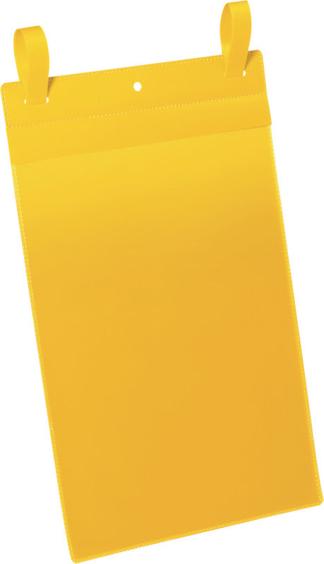 Durable Kennzeichnungstaschen – 297 × 210 mm, gelb, Kunststoff, wiederablösbar