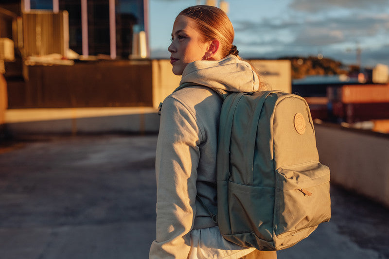 Beckmann Urban Rucksack – Soft Grün – 30,0×48,0×22,0 cm – Recycelte Materialien