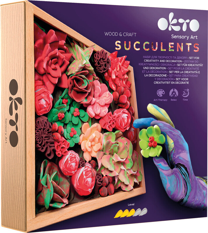 Okto Sensory Art – Modelliermasse-Set Succulents – ab 14 Jahren – 36 Modelliermassen – 210 × 210 mm