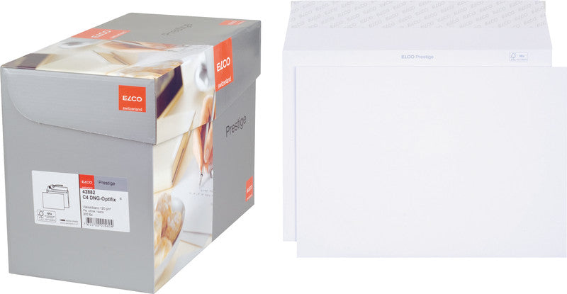 Elco Couvert C4, ohne Fenster, selbstklebend, weiss, 120 g/m² – 200 Stk.