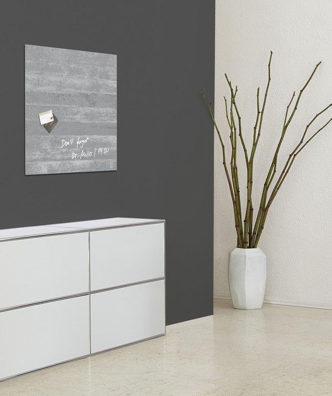 Sigel Whiteboard – 48 × 48 cm, Glas, magnetisch, Wandmontage, inkl. Magnete, Montagesatz