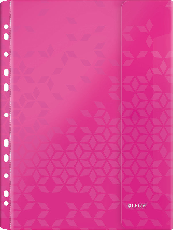 Leitz WOW A4 Prospekthülle, Eurolochung, 200 µm, Seitenklappe, Klettverschluss, 40 Blatt, assortiert – 6 Stück