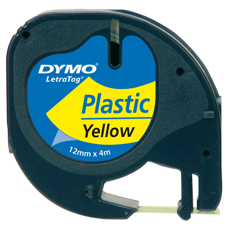 DYMO Schriftband – 12 mm × 4 m, gelb, schwarz, LetraTag