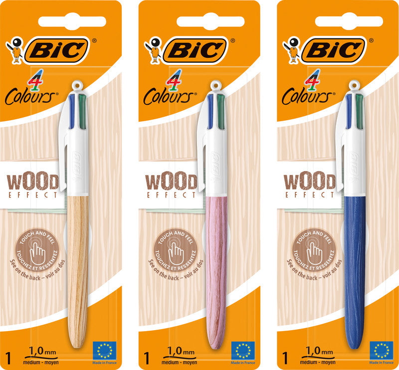 BIC Kugelschreiber – sortiert, Holzoptik, Kunststoff