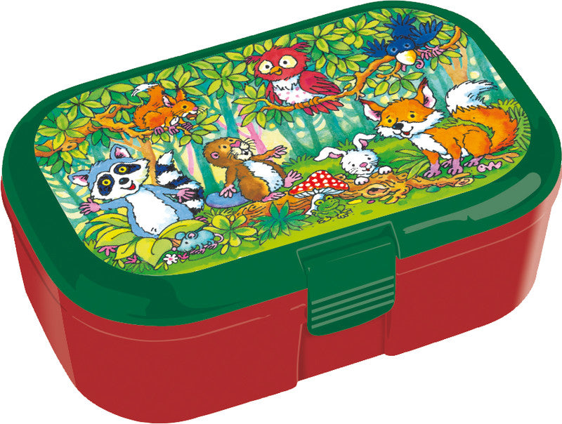 Lutz mauder Lunchbox – 1,2 l – mit herausnehmbarem Einsatz – PP – mehrfarbig 'Waldtiere' – 16,5 × 6,5 × 10,5 cm