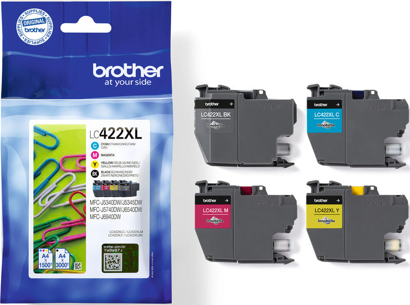 Brother Tintenpatronen-Multipack CMYK, 4er-Pack – für Inkjetdrucker, Multifunktionsgeräte